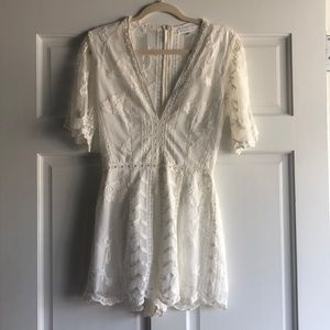 Socialite White Lace Romper Small
